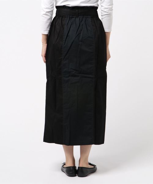 STYLEBLOCK（スタイルブロック）の「コットンツイル配色ロングタックスカート（スカート・レディース・ブラック/ベージュ/ブラウン/カーキ・M）」の6枚目の写真