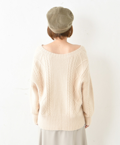美品！DouDou スキッパー　ケーブルニット DouDou（ドゥドゥ）の「ケーブルスキッパーニット（ニット/セーター