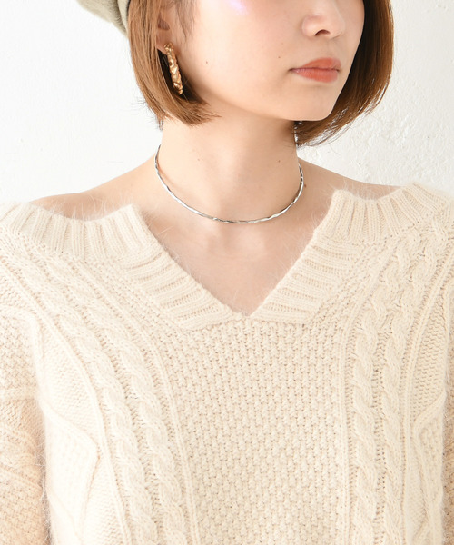 DouDou（ドゥドゥ）の「ケーブルスキッパーニット（ニット/セーター