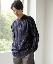 GLOBAL WORK | ソフトタッチネルバンドガラ/842714(シャツ/ブラウス)