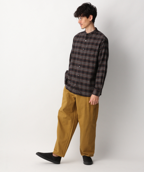 GLOBAL WORK(グローバルワーク)の「ソフトタッチネルバンドガラ/842714(シャツ/ブラウス・メンズ・ブラック/グレー系その他6/ネイビー・SMALL/MEDIUM/X-LARGE/LARGE)」の4枚目の写真