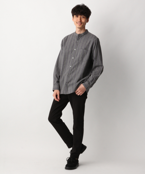 GLOBAL WORK(グローバルワーク)の「ソフトタッチネルバンドガラ/842714(シャツ/ブラウス・メンズ・ブラック/グレー系その他6/ネイビー・SMALL/MEDIUM/X-LARGE/LARGE)」の5枚目の写真