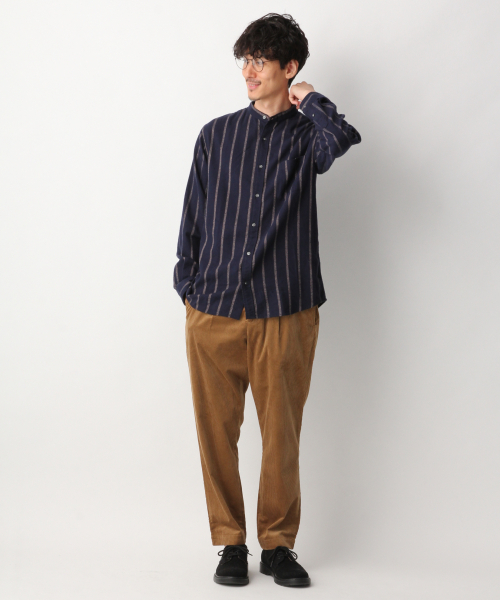 GLOBAL WORK(グローバルワーク)の「ソフトタッチネルバンドガラ/842714(シャツ/ブラウス・メンズ・ブラック/グレー系その他6/ネイビー・SMALL/MEDIUM/X-LARGE/LARGE)」の6枚目の写真