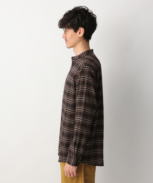 GLOBAL WORK(グローバルワーク)の「ソフトタッチネルバンドガラ/842714(シャツ/ブラウス・メンズ・ブラック/グレー系その他6/ネイビー・SMALL/MEDIUM/X-LARGE/LARGE)」の7枚目の写真