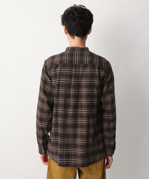 GLOBAL WORK(グローバルワーク)の「ソフトタッチネルバンドガラ/842714(シャツ/ブラウス・メンズ・ブラック/グレー系その他6/ネイビー・SMALL/MEDIUM/X-LARGE/LARGE)」の8枚目の写真