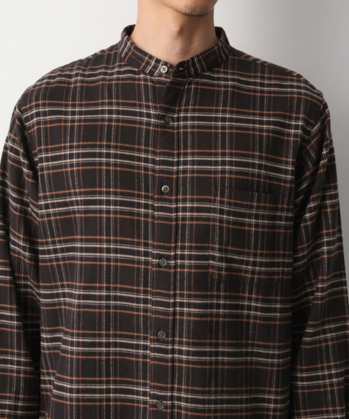 GLOBAL WORK(グローバルワーク)の「ソフトタッチネルバンドガラ/842714(シャツ/ブラウス・メンズ・ブラック/グレー系その他6/ネイビー・SMALL/MEDIUM/X-LARGE/LARGE)」の9枚目の写真