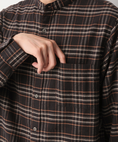 GLOBAL WORK(グローバルワーク)の「ソフトタッチネルバンドガラ/842714(シャツ/ブラウス・メンズ・ブラック/グレー系その他6/ネイビー・SMALL/MEDIUM/X-LARGE/LARGE)」の10枚目の写真