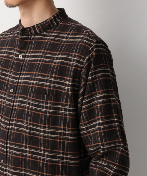 GLOBAL WORK(グローバルワーク)の「ソフトタッチネルバンドガラ/842714(シャツ/ブラウス・メンズ・ブラック/グレー系その他6/ネイビー・SMALL/MEDIUM/X-LARGE/LARGE)」の11枚目の写真