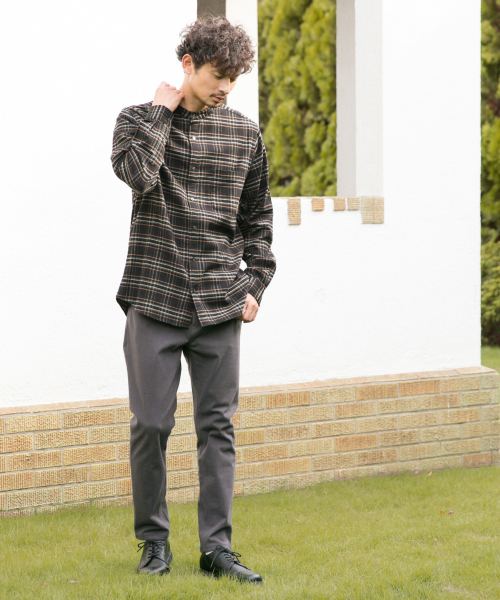 GLOBAL WORK(グローバルワーク)の「ソフトタッチネルバンドガラ/842714(シャツ/ブラウス・メンズ・ブラック/グレー系その他6/ネイビー・SMALL/MEDIUM/X-LARGE/LARGE)」の17枚目の写真