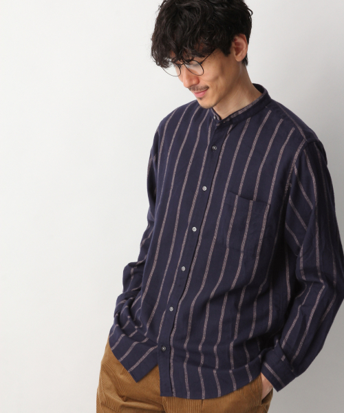 GLOBAL WORK(グローバルワーク)の「ソフトタッチネルバンドガラ/842714(シャツ/ブラウス・メンズ・ブラック/グレー系その他6/ネイビー・SMALL/MEDIUM/X-LARGE/LARGE)」の22枚目の写真