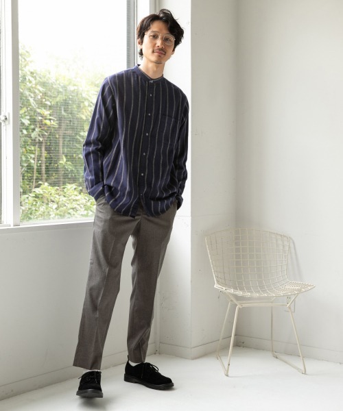 GLOBAL WORK(グローバルワーク)の「ソフトタッチネルバンドガラ/842714(シャツ/ブラウス・メンズ・ブラック/グレー系その他6/ネイビー・SMALL/MEDIUM/X-LARGE/LARGE)」の19枚目の写真