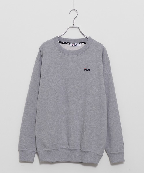 FILA（フィラ）の「【FILA/フィラ】ワンポイント ロゴ刺繍 ビッグシルエット 裏起毛 スウェット トレーナー（スウェット・メンズ・ホワイト/ブラック/ネイビー/杢グレー/モカ/グリーン系その他/セージグリーン/グレイッシュベージュ・LL/M/L/3L）」の3枚目の写真