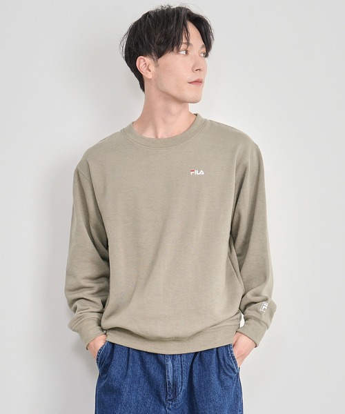 FILA（フィラ）の「【FILA/フィラ】ワンポイント ロゴ刺繍 ビッグシルエット 裏起毛 スウェット トレーナー（スウェット・メンズ・ホワイト/ブラック/ネイビー/杢グレー/モカ/グリーン系その他/セージグリーン/グレイッシュベージュ・LL/M/L/3L）」の11枚目の写真