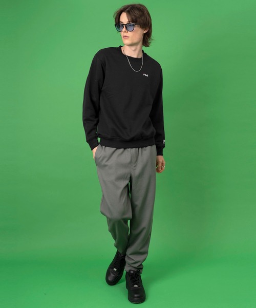 FILA（フィラ）の「【FILA/フィラ】ワンポイント ロゴ刺繍 ビッグシルエット 裏起毛 スウェット トレーナー（スウェット・メンズ・ホワイト/ブラック/ネイビー/杢グレー/モカ/グリーン系その他/セージグリーン/グレイッシュベージュ・LL/M/L/3L）」の14枚目の写真