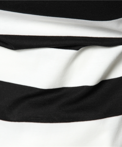 bulle de savon(ビュルデサボン)の「太ボーダー ハイネックP.O(Tシャツ/カットソー・レディース・ブラック/ブルー/グリーン・FREE)」の9枚目の写真