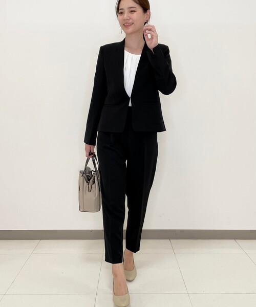 SHOO・LA・RUE(シューラルー)の「◆【洗える/ストレッチ】ダブルクロス Vネック ジャケット(ノーカラージャケット・レディース・ダークネイビー/ブラック/ナチュラル/ブラック系/ベージュ系その他4/ベージュ系その他5/グレー系6/ブラック系1・03/04/05/01/02/06/07)」の19枚目の写真