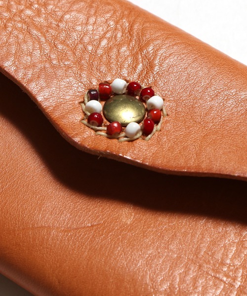 CAL O LINE（キャルオーライン）の「CAL O LINE/キャルオーライン SOUTH BEACH LEATHER WALLET　長財布（財布・メンズ・レッド/タン・FREE）」の6枚目の写真