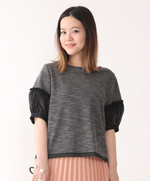 mystic | 袖二段異素材切替プルオーバー(Tシャツ/カットソー)