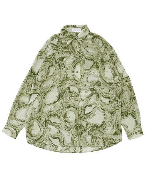 select MOCA（セレクトモカ）の「マーブルシアーシャツブラウス（シャツ/ブラウス・レディース・ベージュ/ピンク/ライトカーキ・FREE）」の13枚目の写真