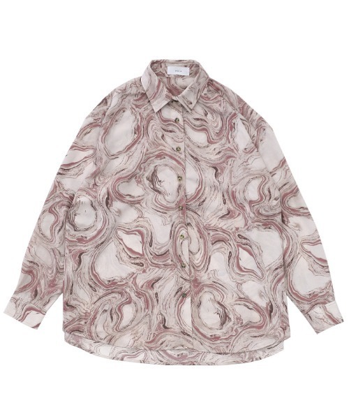 select MOCA（セレクトモカ）の「マーブルシアーシャツブラウス（シャツ/ブラウス・レディース・ベージュ/ピンク/ライトカーキ・FREE）」の14枚目の写真