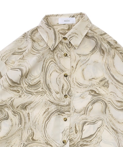 select MOCA（セレクトモカ）の「マーブルシアーシャツブラウス（シャツ/ブラウス・レディース・ベージュ/ピンク/ライトカーキ・FREE）」の16枚目の写真