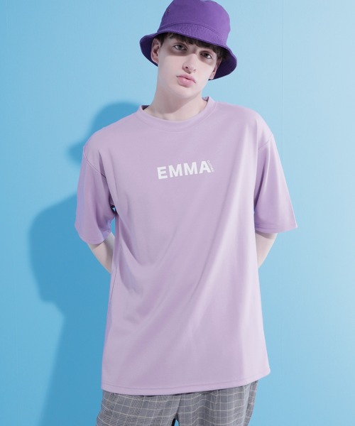 EMMA CLOTHES(エマクローズ)の「ポンチローマ オーバーサイズ ロゴデザインカットソー 1/2 sleeve(EMMA CLOTHES)(Tシャツ/カットソー・メンズ・ブラック/パープル/グレー系その他2/グリーン/オフホワイト/ベージュ・S/L/M)」の6枚目の写真