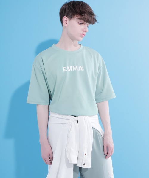 EMMA CLOTHES(エマクローズ)の「ポンチローマ オーバーサイズ ロゴデザインカットソー 1/2 sleeve(EMMA CLOTHES)(Tシャツ/カットソー・メンズ・ブラック/パープル/グレー系その他2/グリーン/オフホワイト/ベージュ・S/L/M)」の11枚目の写真