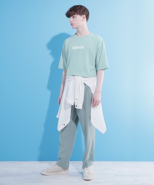 EMMA CLOTHES(エマクローズ)の「ポンチローマ オーバーサイズ ロゴデザインカットソー 1/2 sleeve(EMMA CLOTHES)(Tシャツ/カットソー・メンズ・ブラック/パープル/グレー系その他2/グリーン/オフホワイト/ベージュ・S/L/M)」の10枚目の写真