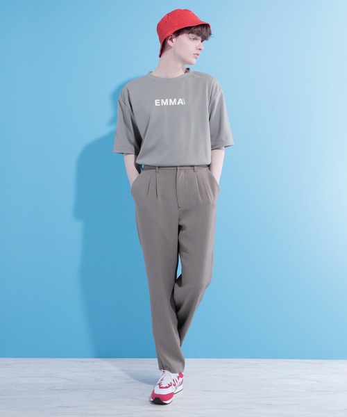 EMMA CLOTHES(エマクローズ)の「ポンチローマ オーバーサイズ ロゴデザインカットソー 1/2 sleeve(EMMA CLOTHES)(Tシャツ/カットソー・メンズ・ブラック/パープル/グレー系その他2/グリーン/オフホワイト/ベージュ・S/L/M)」の15枚目の写真
