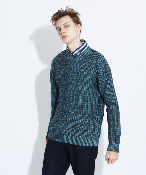 RECENCY OF MINE（リーセンシー オブ マイン）の「【Recency of Mine】シャンブレー クルーネック ニット（ニット/セーター・メンズ・ダークグリーン/オフホワイト/ブルー・44/46/48）」の3枚目の写真