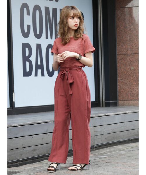 dazzlin（ダズリン）の「リラックスロングパンツ（その他パンツ・レディース・レッド/アイボリー/グリーン系その他・FREE）」の10枚目の写真