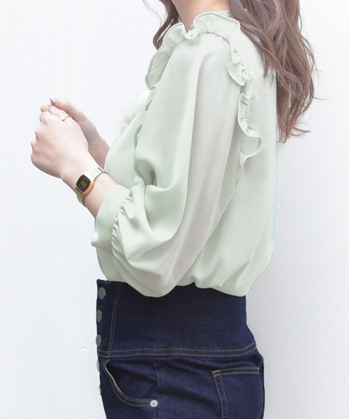 PairPair（ペアペア）の「2WAYフリルブラウス（シャツ/ブラウス・レディース・オフホワイト/ライトグリーン/ラベンダー・FREE）」の13枚目の写真