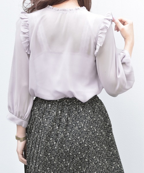 PairPair（ペアペア）の「2WAYフリルブラウス（シャツ/ブラウス・レディース・オフホワイト/ライトグリーン/ラベンダー・FREE）」の18枚目の写真