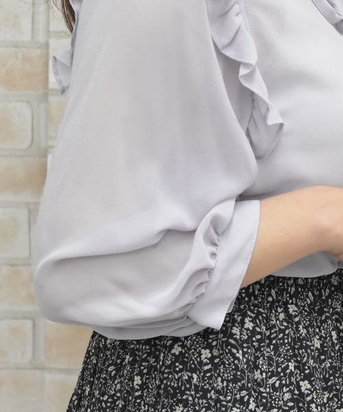 PairPair（ペアペア）の「2WAYフリルブラウス（シャツ/ブラウス・レディース・オフホワイト/ライトグリーン/ラベンダー・FREE）」の22枚目の写真