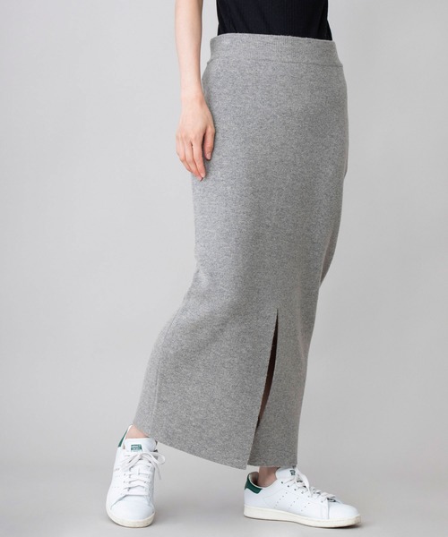 Munich（ミューニック）の「ラムウールダブルジャガードニット　2WAYタイトスカート(セットアップ可)（スカート・レディース・ブラック/グレー/アイボリー・S/M）」の10枚目の写真