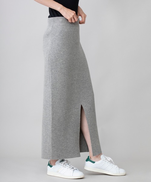 Munich（ミューニック）の「ラムウールダブルジャガードニット　2WAYタイトスカート(セットアップ可)（スカート・レディース・ブラック/グレー/アイボリー・S/M）」の11枚目の写真