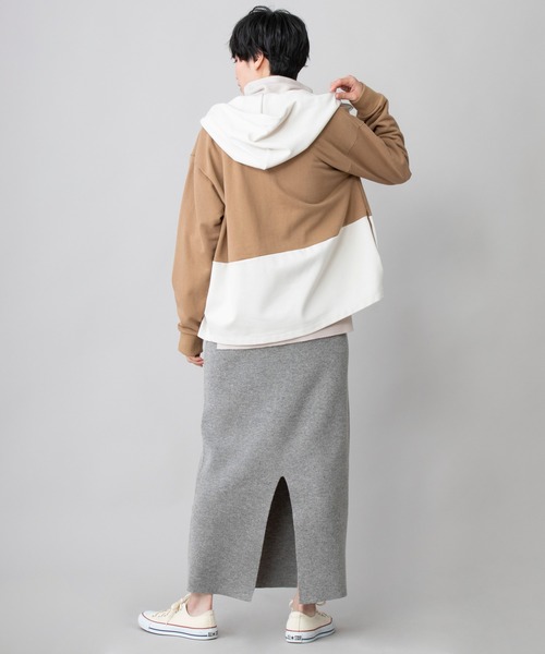 Munich（ミューニック）の「ラムウールダブルジャガードニット　2WAYタイトスカート(セットアップ可)（スカート・レディース・ブラック/グレー/アイボリー・S/M）」の5枚目の写真