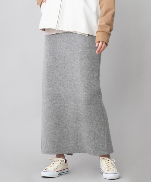 Munich（ミューニック）の「ラムウールダブルジャガードニット　2WAYタイトスカート(セットアップ可)（スカート・レディース・ブラック/グレー/アイボリー・S/M）」の6枚目の写真