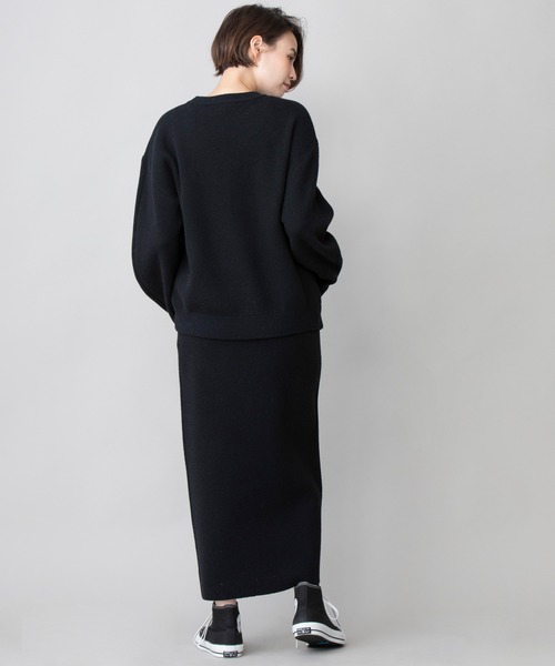 Munich（ミューニック）の「ラムウールダブルジャガードニット　2WAYタイトスカート(セットアップ可)（スカート・レディース・ブラック/グレー/アイボリー・S/M）」の21枚目の写真