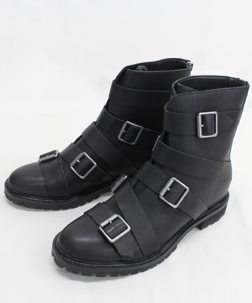 RNA(アールエヌエー)の「E4715 ベルトレザーブーツ(ブーツ・レディース・ブラック/レオパード・SMALL/MEDIUM)」の2枚目の写真
