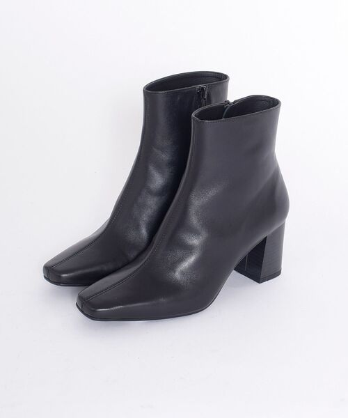 SHIPS（シップス）の「FLAMENQUITAS:スクエアトゥミドルブーツ◇（ブーツ・レディース・ブラック/ベージュ・38/35/36/37）」の3枚目の写真