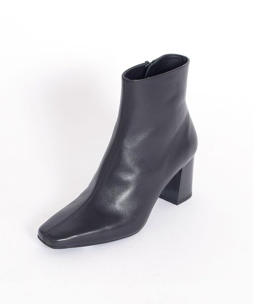 SHIPS（シップス）の「FLAMENQUITAS:スクエアトゥミドルブーツ◇（ブーツ・レディース・ブラック/ベージュ・38/35/36/37）」の5枚目の写真