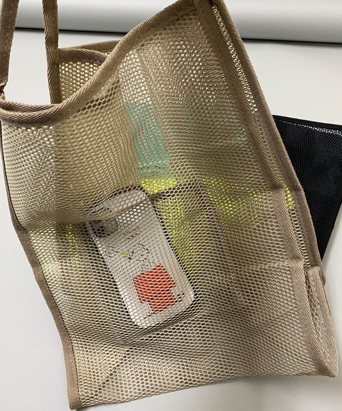 SMILE ORCHID(スマイルオーキッド)の「メッシュエコバッグ(エコバッグ/サブバッグ・レディース・ブラック/ベージュ/イエロー/グリーン・FREE)」の12枚目の写真