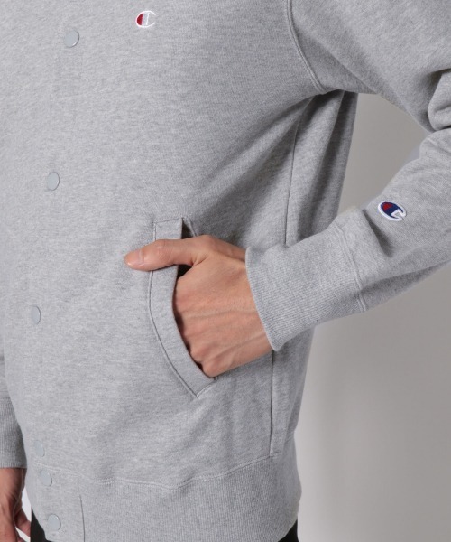 Champion グレー カーディガン Champion チャンピオン ロングスリーブカーディガン