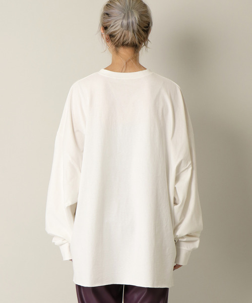 notch.(ノッチ)の「フォトプリントビッグルーズロンT(Tシャツ/カットソー・レディース・チャコールグレー/オフホワイト/ダークパープル・M)」の7枚目の写真