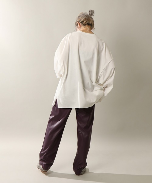 notch.(ノッチ)の「フォトプリントビッグルーズロンT(Tシャツ/カットソー・レディース・チャコールグレー/オフホワイト/ダークパープル・M)」の17枚目の写真