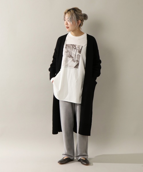 notch.(ノッチ)の「フォトプリントビッグルーズロンT(Tシャツ/カットソー・レディース・チャコールグレー/オフホワイト/ダークパープル・M)」の14枚目の写真