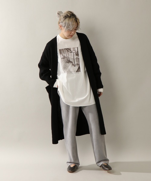 notch.(ノッチ)の「フォトプリントビッグルーズロンT(Tシャツ/カットソー・レディース・チャコールグレー/オフホワイト/ダークパープル・M)」の13枚目の写真