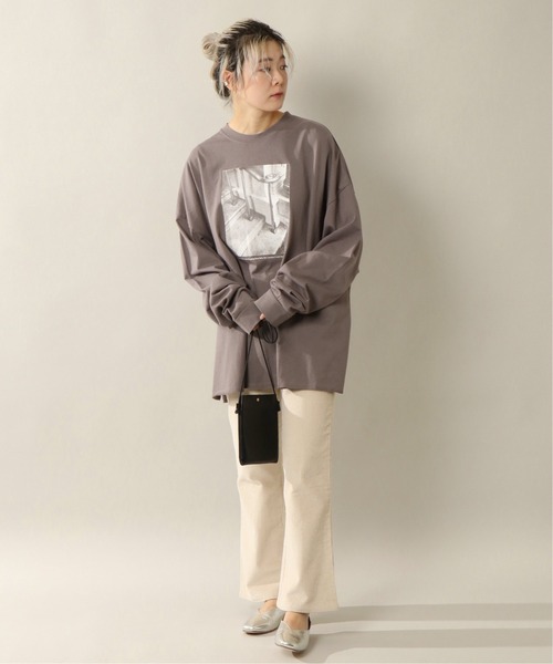 notch.(ノッチ)の「フォトプリントビッグルーズロンT(Tシャツ/カットソー・レディース・チャコールグレー/オフホワイト/ダークパープル・M)」の6枚目の写真