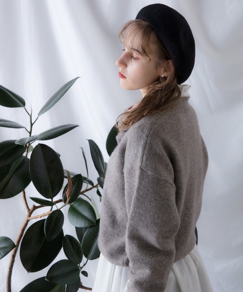 POWANTO LUNE(ポワントリュネ)の「【WEARISTA 諭吉】ニット&フリルシャツセット(ニット/セーター・レディース・ブラック/ライトブラウン・FREE)」の4枚目の写真